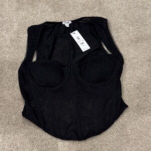 Black Lace Bustier Top